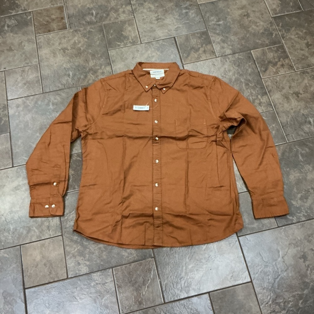 🥵 Men's Brown Button-Up Shirt Goodthreads